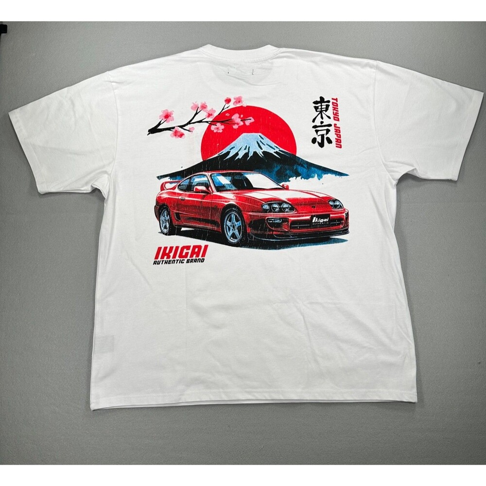 Toyota Supra JDM Japan Graphic T Shirt Mens XL White Streetwear Anime NWT